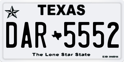 TX license plate DAR5552