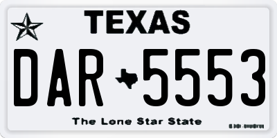 TX license plate DAR5553