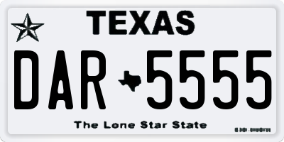 TX license plate DAR5555