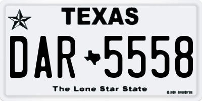 TX license plate DAR5558