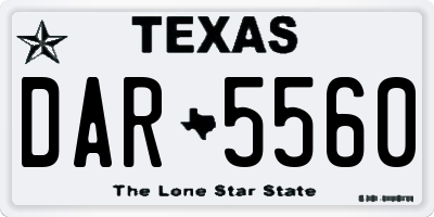 TX license plate DAR5560