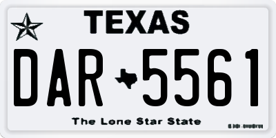 TX license plate DAR5561
