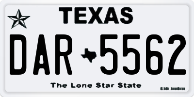 TX license plate DAR5562