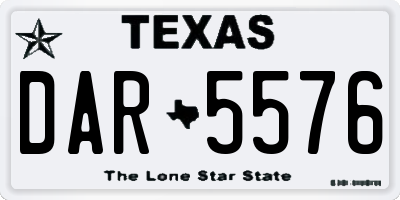 TX license plate DAR5576