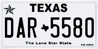 TX license plate DAR5580