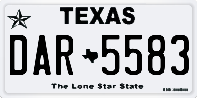TX license plate DAR5583