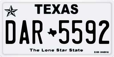 TX license plate DAR5592