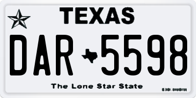 TX license plate DAR5598