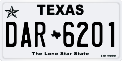 TX license plate DAR6201