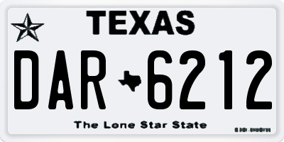 TX license plate DAR6212