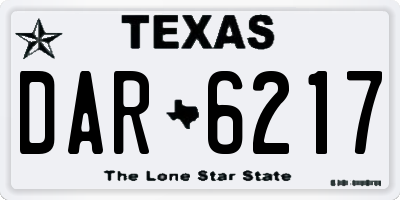 TX license plate DAR6217