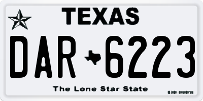 TX license plate DAR6223