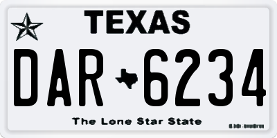 TX license plate DAR6234