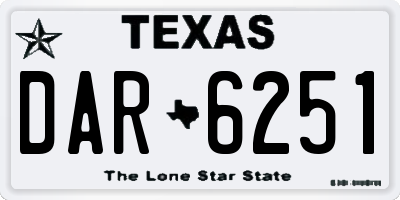 TX license plate DAR6251
