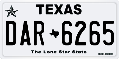 TX license plate DAR6265