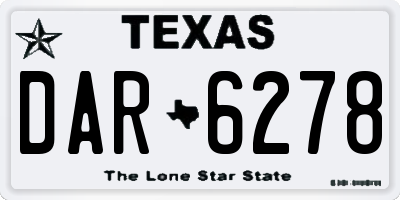 TX license plate DAR6278