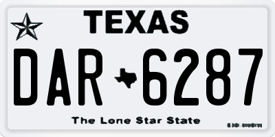 TX license plate DAR6287