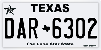TX license plate DAR6302