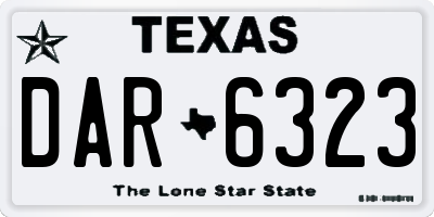 TX license plate DAR6323