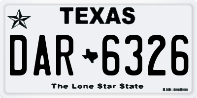 TX license plate DAR6326