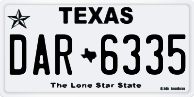 TX license plate DAR6335