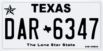 TX license plate DAR6347