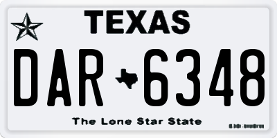 TX license plate DAR6348