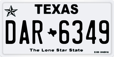TX license plate DAR6349