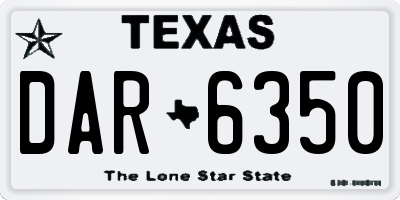 TX license plate DAR6350