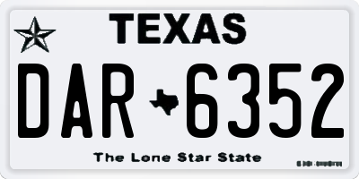 TX license plate DAR6352