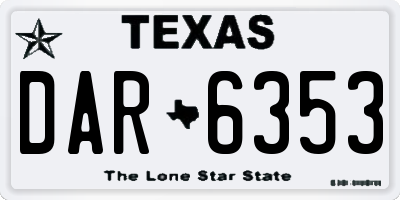 TX license plate DAR6353