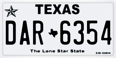TX license plate DAR6354