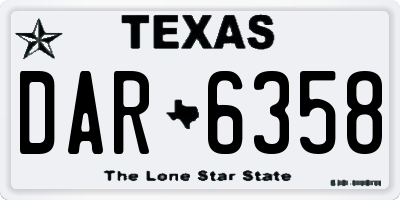 TX license plate DAR6358