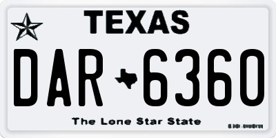 TX license plate DAR6360