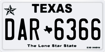 TX license plate DAR6366