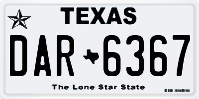 TX license plate DAR6367