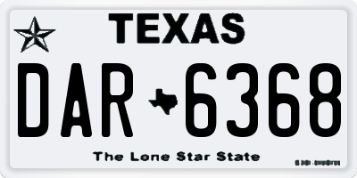 TX license plate DAR6368
