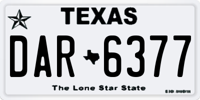 TX license plate DAR6377