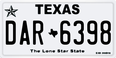 TX license plate DAR6398