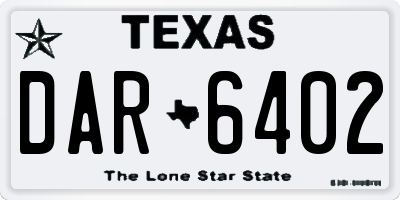 TX license plate DAR6402