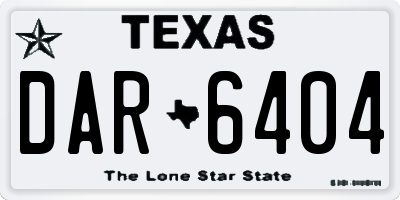 TX license plate DAR6404