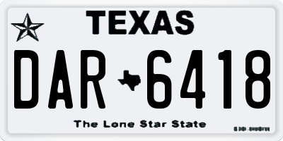 TX license plate DAR6418