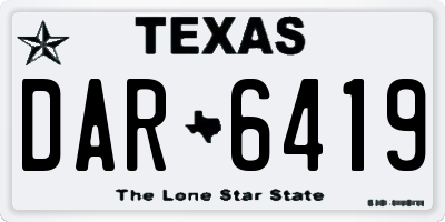 TX license plate DAR6419
