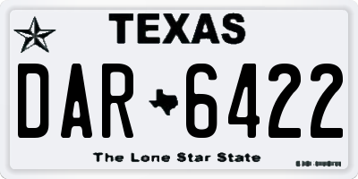 TX license plate DAR6422