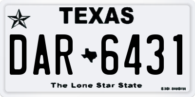 TX license plate DAR6431