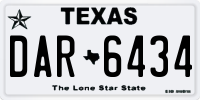 TX license plate DAR6434