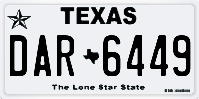 TX license plate DAR6449