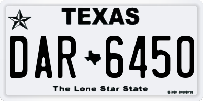 TX license plate DAR6450