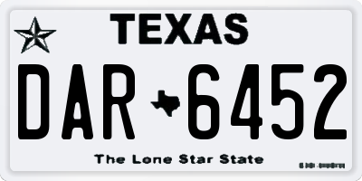 TX license plate DAR6452