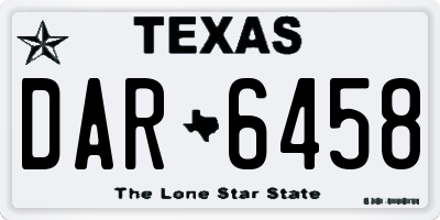 TX license plate DAR6458
